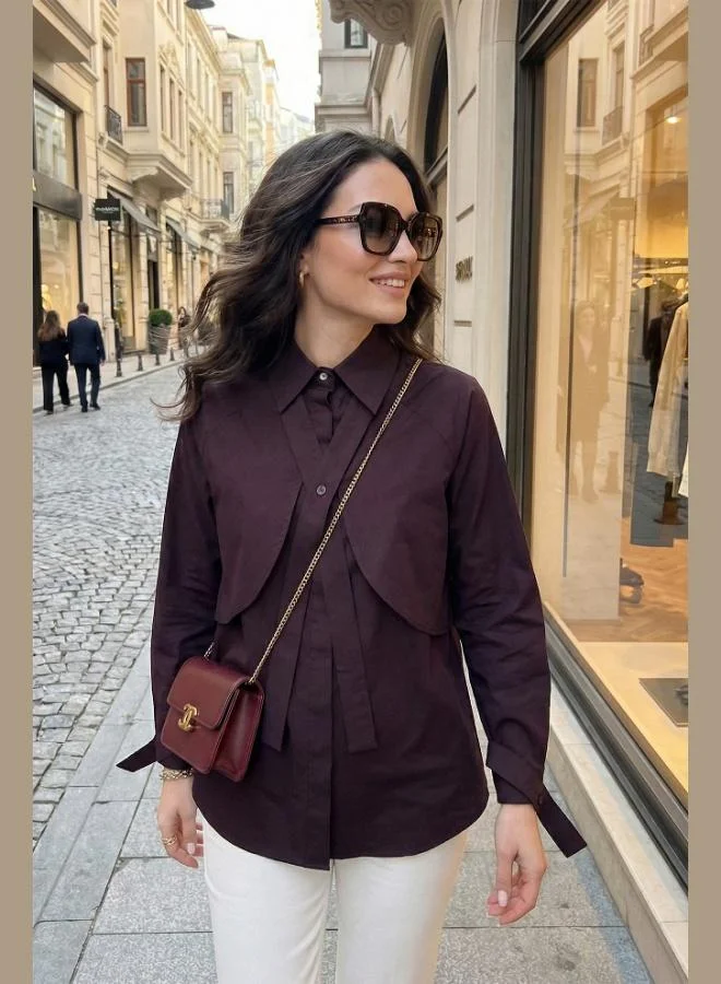 ليلا Lela Cotton Relaxed Fit Shirt with Tie Detail Women's SHIRT 6925408